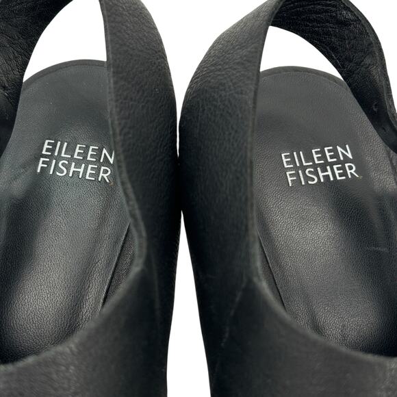 Eileen Fisher Glance Sling Back Heel Sandal Women's SZ 11 Black Comfort Capsule - Picture 7 of 10